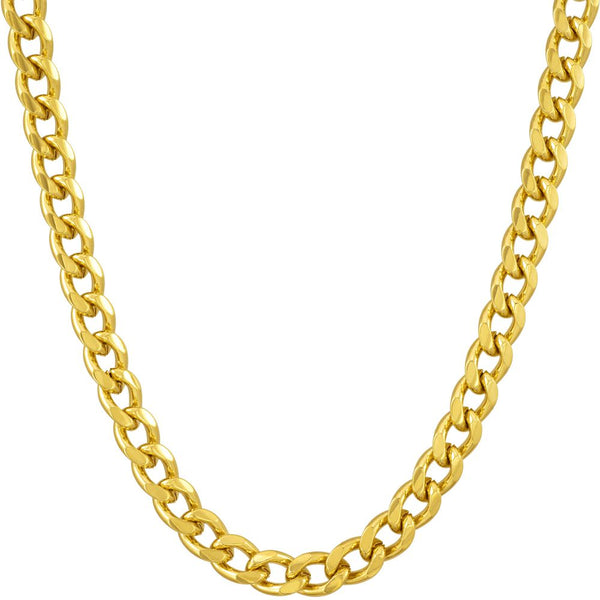 Gold Plated Necklace 5mm Gold Cuban Link Chain