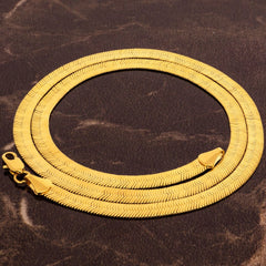 Gold Plated 5mm Herringbone Chain Necklace
