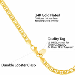 Gold Plated 5mm Crushed Mariner Anklet