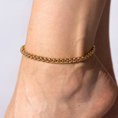 Gold Plated 5mm Ponytail Anklet