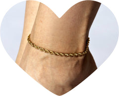 Gold Plated 5mm Rope Chain Anklet