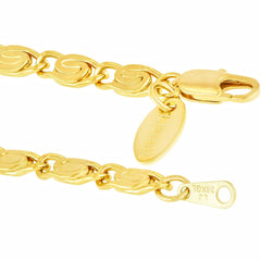 Gold Plated 5mm Diamond Cut Scroll Anklet