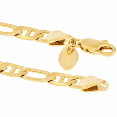 Gold Plated 6mm Figaro Mariner Link Anklet
