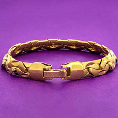 Gold Plated 7.5mm Brushed Riccio Bracelet