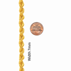 Gold Plated 7mm Rope Chain