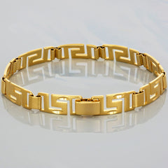 Gold Plated 8.5mm Greek Key Bracelet