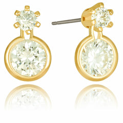 Gold Plated Cubic Zirconia Pineapple Stud Earrings