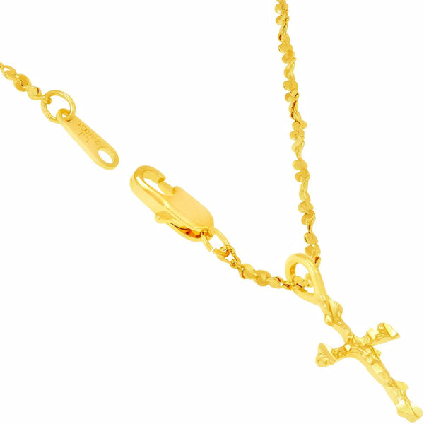 Gold Plated Nugget Cross Necklace