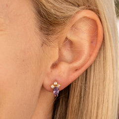 Cubic Zirconia Marquise Birthstone Stud Earrings