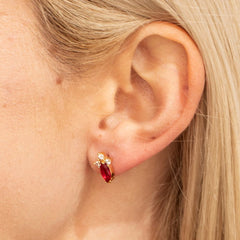 Cubic Zirconia Marquise Birthstone Stud Earrings