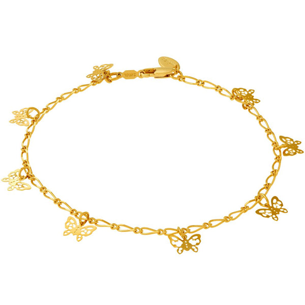 Gold Plated Butterfly Anklet