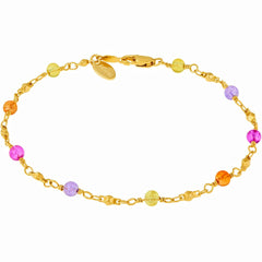 Gold Plated Cute Colorful Beads Anklet