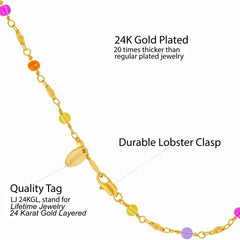 Gold Plated Cute Colorful Beads Anklet