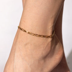 Gold Plated Flat Figaro Anklet