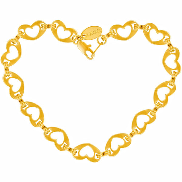 Gold Plated Flat Heart Link Anklet