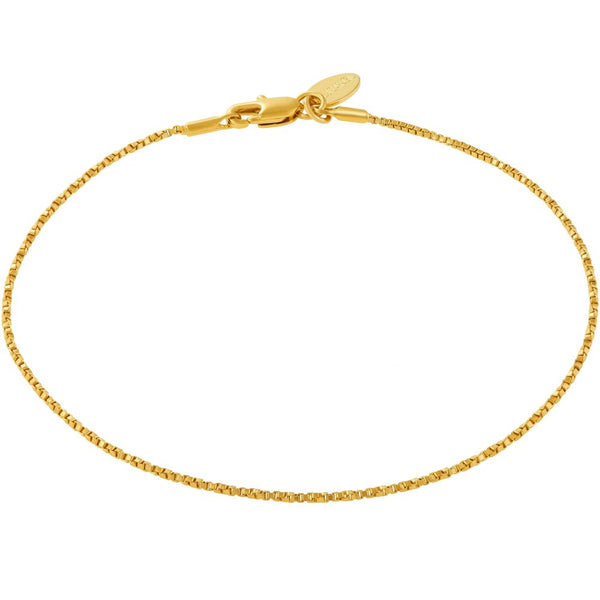 Gold Plated Twisted Box Chain Anklet