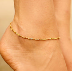Gold Plated Whisper Chain Anklet
