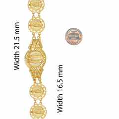 Gold Plated Lady of Guadalupe Emblem Link Bracelet