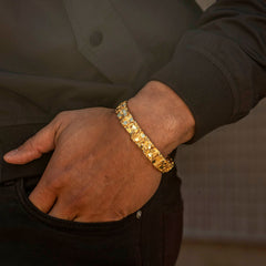 Gold Plated 13mm Narrow Nugget Bracelet