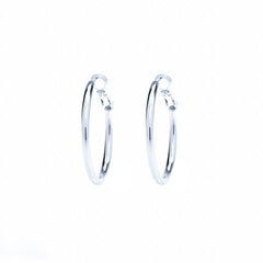 Silver Plated Hoop Earrings, Medium