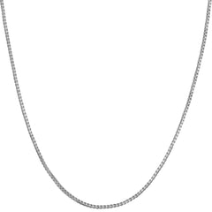 White Gold plated 1mm Box Chain Necklace