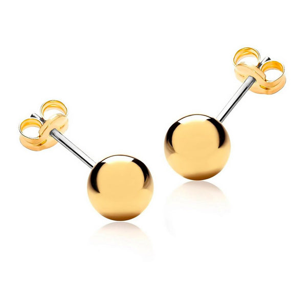 Gold Plated 6mm Ball Studs Earings