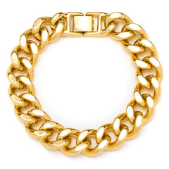 Gold Plated 15mm Cuban Link Bracelet