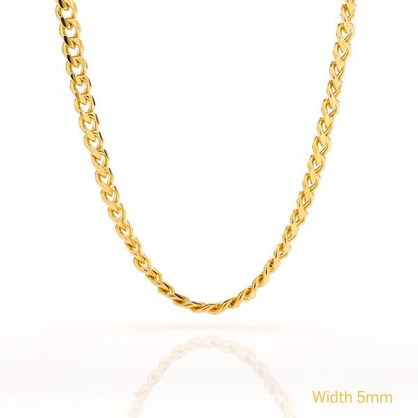 Gold Plated 5mm Gold Cuban Link Chain