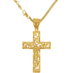 Gold Plated Large Filigree Cross
