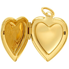 Opened Gold Plated Heart Locket Necklace, Double Heart Style