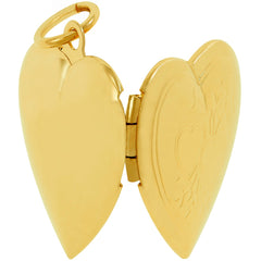 Gold Plated Heart Locket Necklace, Double Heart Style - Back style