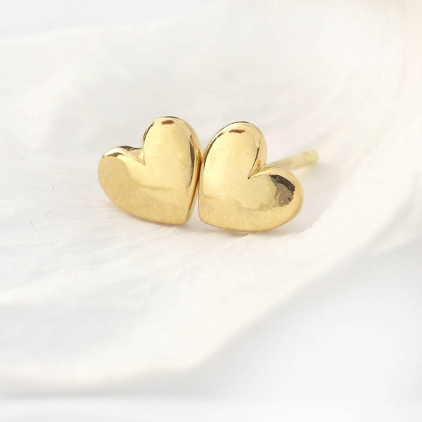 Gold Plated Heart Studs