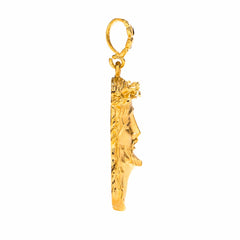 Sideview design of  Gold Plated Jesus Pendant - Face of Christ