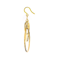 Sideview of a Gold Plated Triple Hoops Earrings